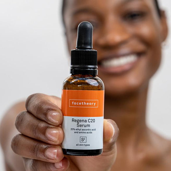 person Blå At understrege Regena 20% Stabilised Vitamin C Serum C20 With Ethyl Ascorbic Acid. For  Most Skin Types Including Combination and Oily Skin. | facetheory